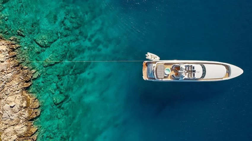 a boat in the water aboard ALMA Yacht for Sale
