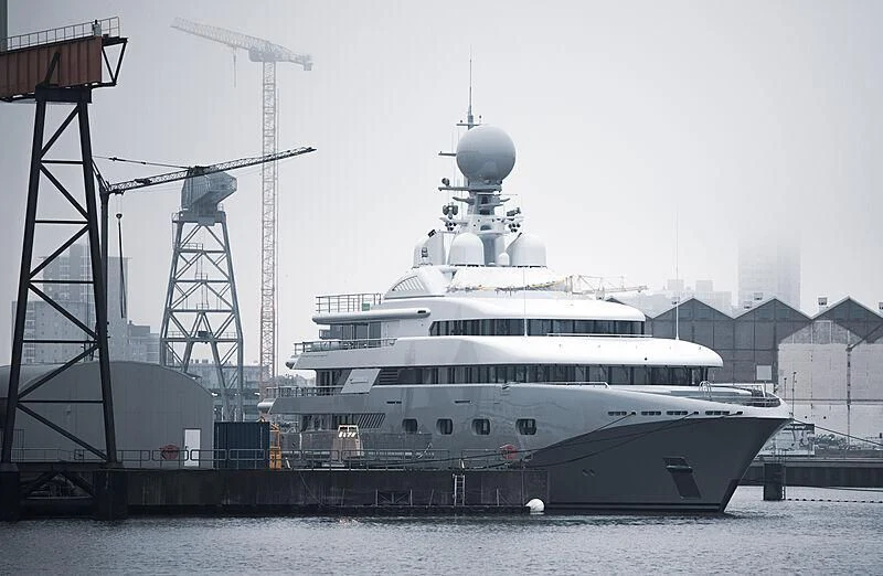 a large boat docked aboard PEGASUS VIII Yacht for Sale