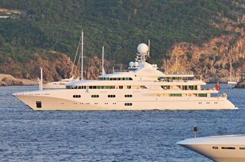 a large white ship in the water aboard PEGASUS VIII Yacht for Sale