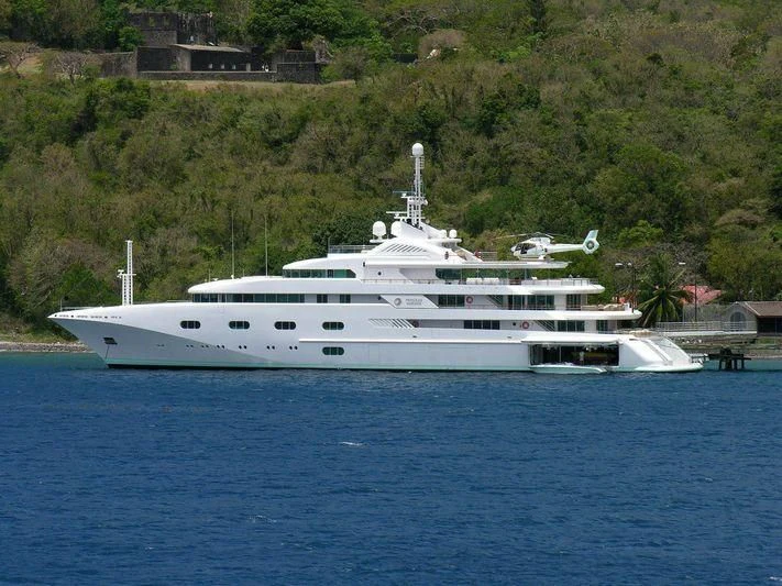 a white yacht in the water aboard PEGASUS VIII Yacht for Sale