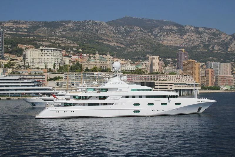 a white yacht in the water aboard PEGASUS VIII Yacht for Sale