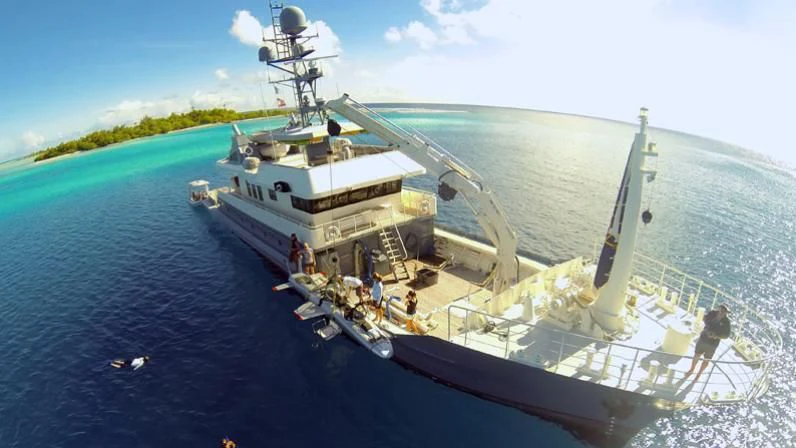 a large ship with people on it aboard DR. NO Yacht for Sale