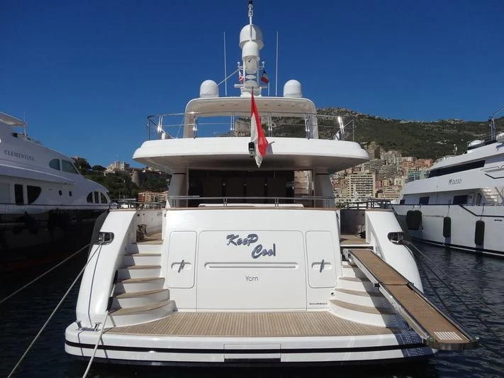 a boat docked at a pier aboard KEEP COOL Yacht for Sale