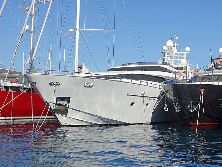 a large white boat in the water aboard KEEP COOL Yacht for Sale