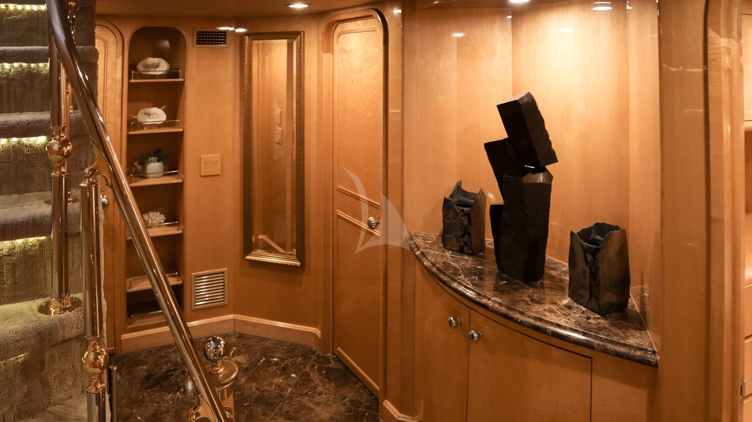 a kitchen with a countertop aboard LONE STAR Yacht for Sale