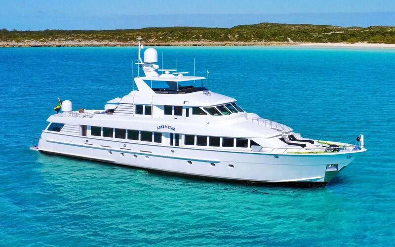 a boat on the water aboard LONE STAR Yacht for Sale
