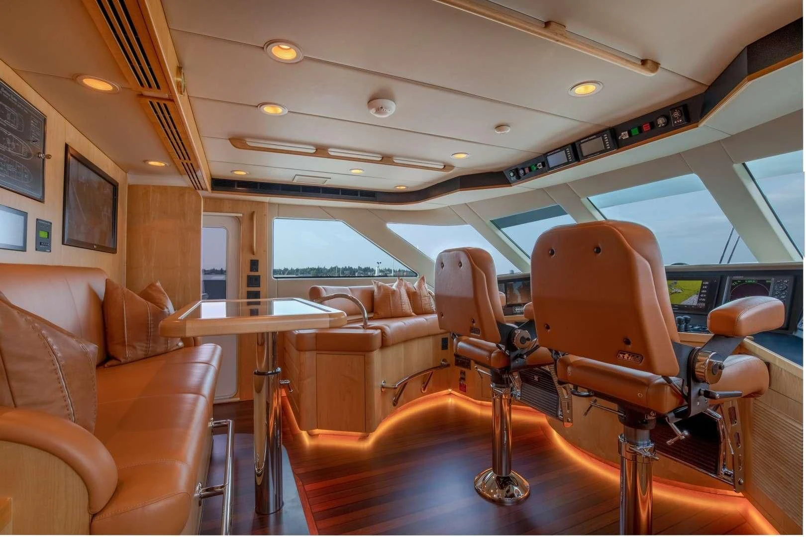 inside of a train car aboard LONE STAR Yacht for Sale