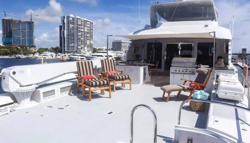 a boat on the water aboard LONE STAR Yacht for Sale