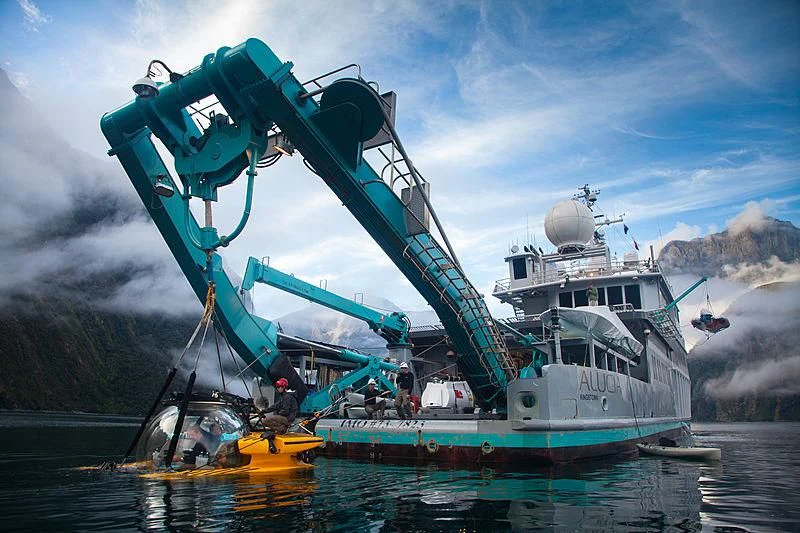 a large machine on a river aboard HYDRA Yacht for Sale