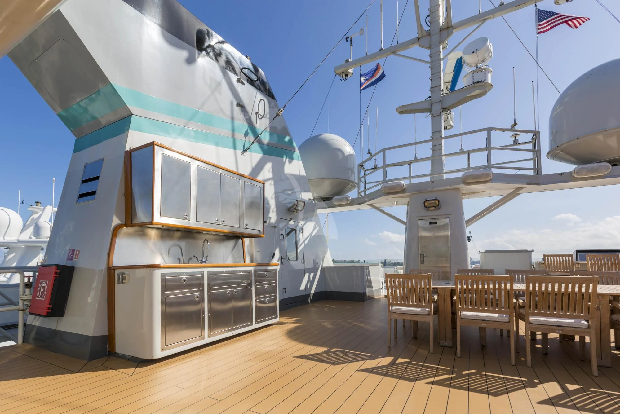 a boat in a harbor aboard HYDRA Yacht for Sale