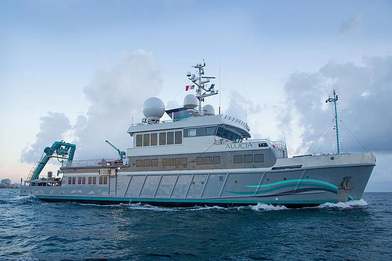 a large ship in the water aboard HYDRA Yacht for Sale