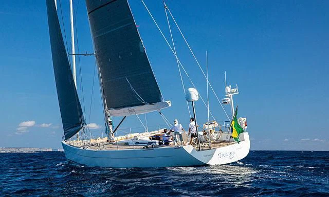 a sailboat on the water aboard INDIGO Yacht for Sale
