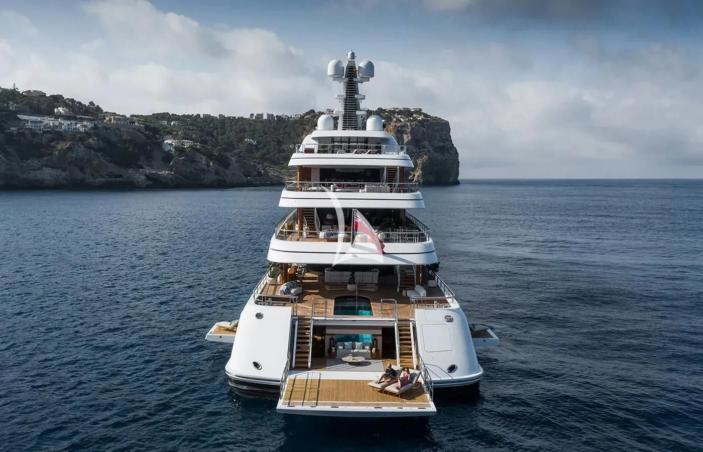 a large ship in the water aboard ZEN Yacht for Charter