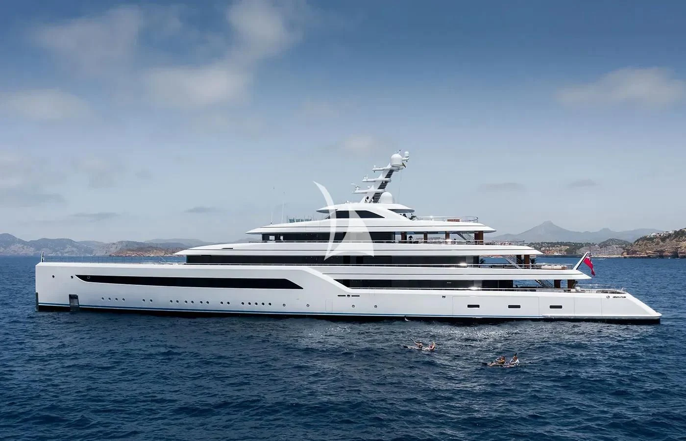 a white yacht in the water aboard ZEN Yacht for Charter