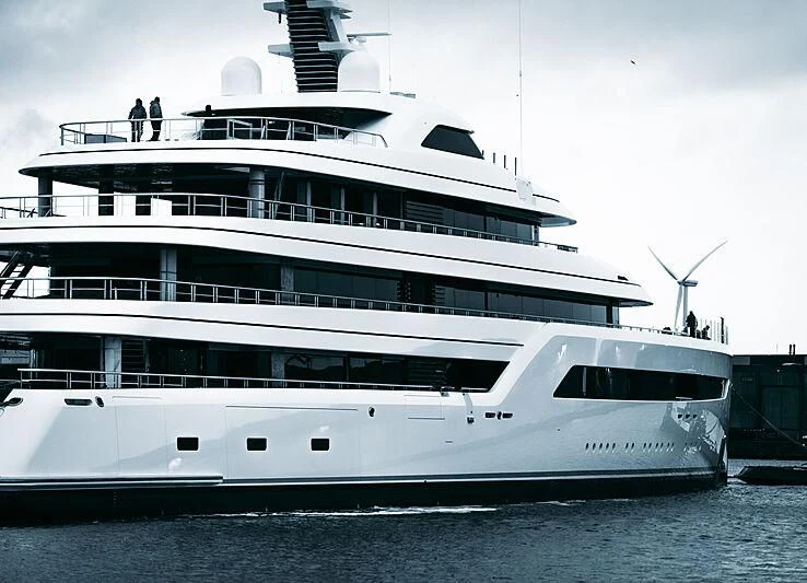 a large white yacht aboard ZEN Yacht for Charter