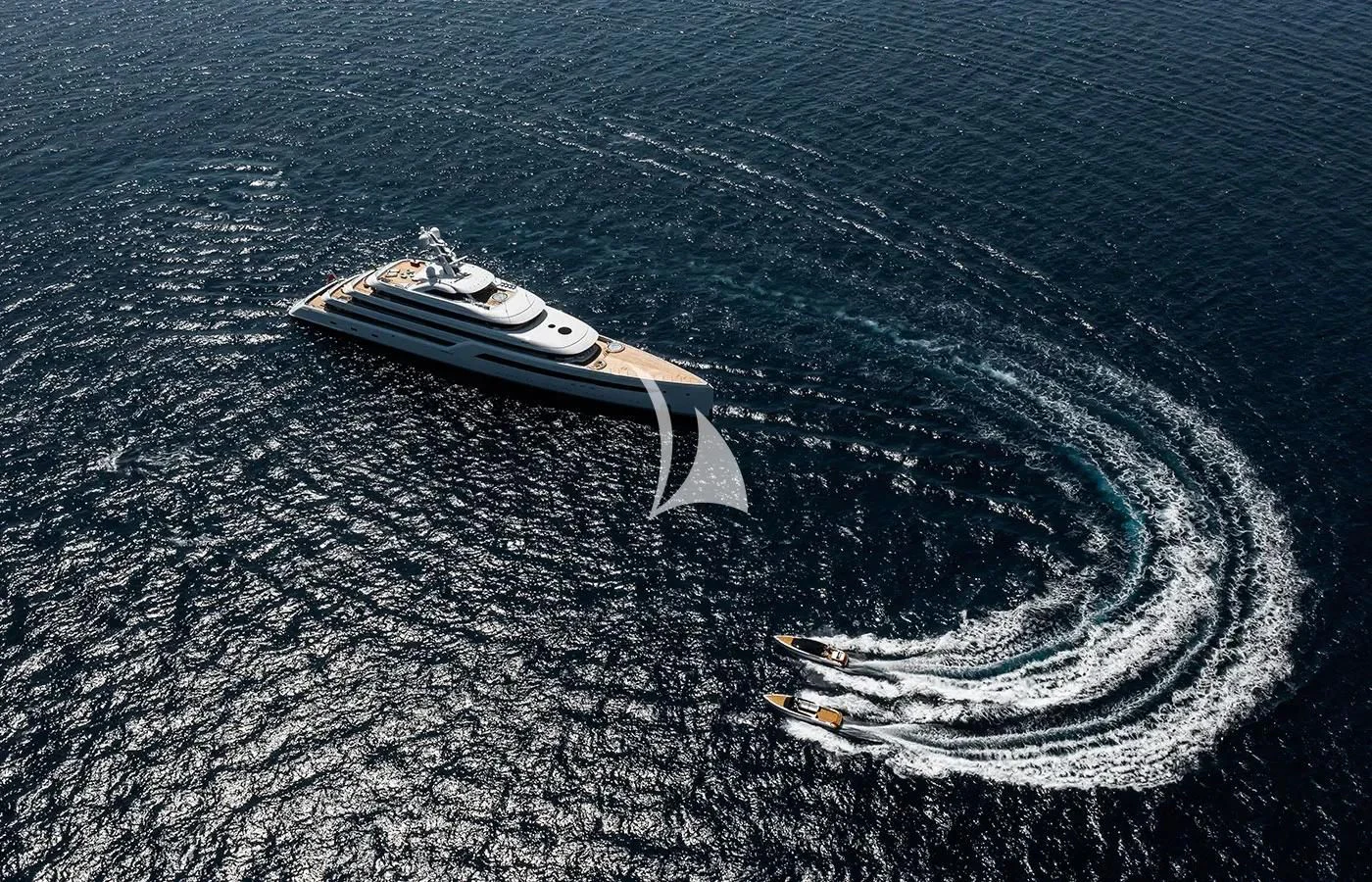 a space ship in the water aboard ZEN Yacht for Charter