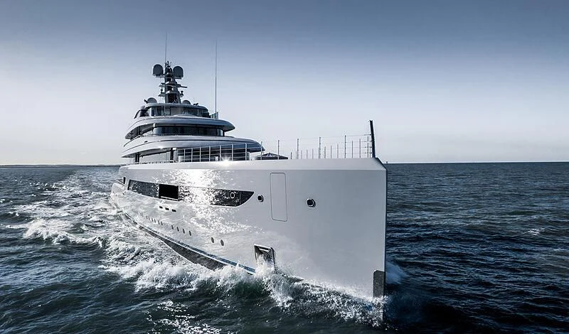 a large white boat in the water aboard ZEN Yacht for Charter
