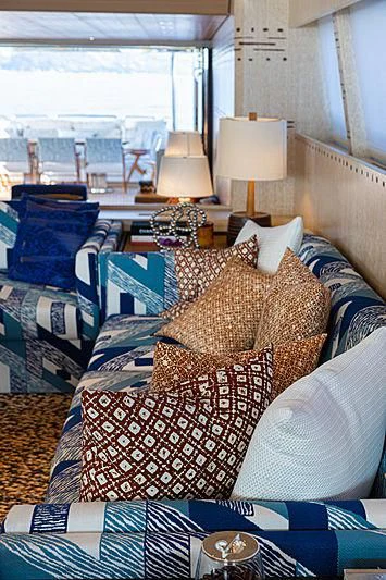 a room with a bed and a window aboard A2 Yacht for Sale