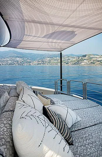 a bed on a boat aboard A2 Yacht for Sale