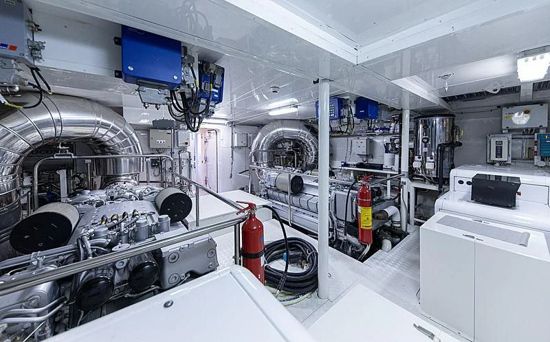 a room with machinery and equipment aboard A2 Yacht for Sale