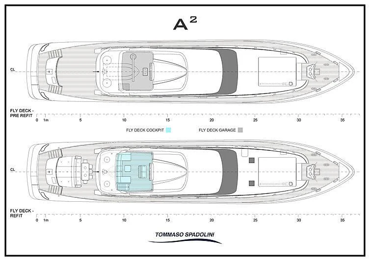 diagram, engineering drawing aboard A2 Yacht for Sale