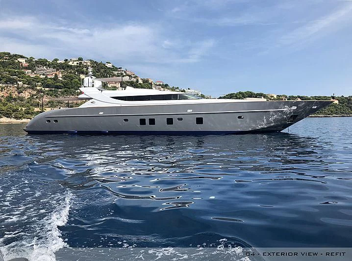 a large white yacht on the water aboard A2 Yacht for Sale