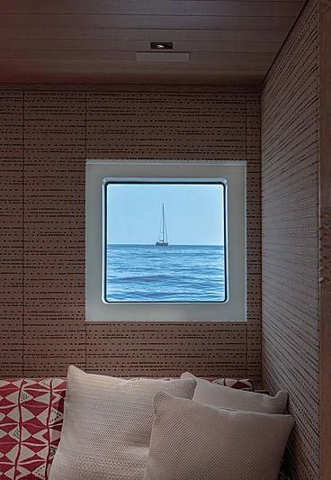 a window with a view of the ocean aboard A2 Yacht for Sale