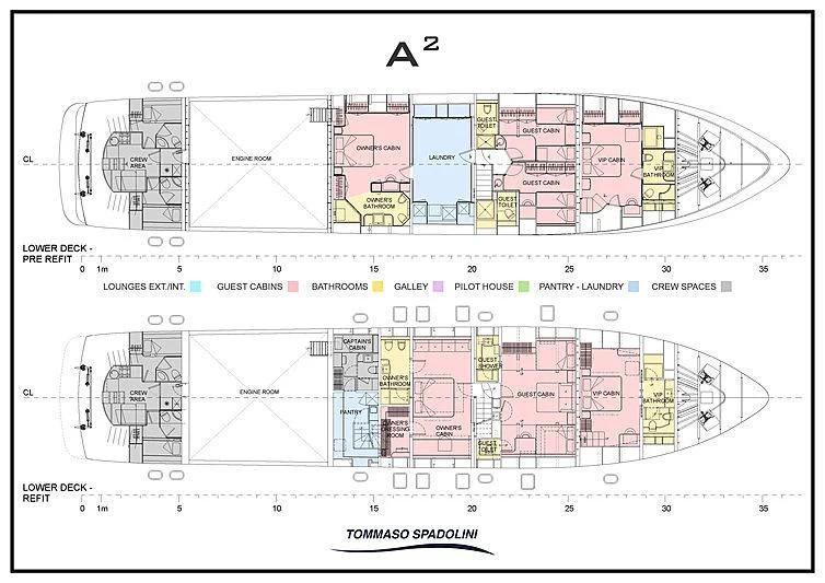 diagram, schematic aboard A2 Yacht for Sale
