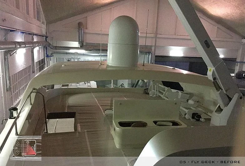a large metal object in a building aboard A2 Yacht for Sale
