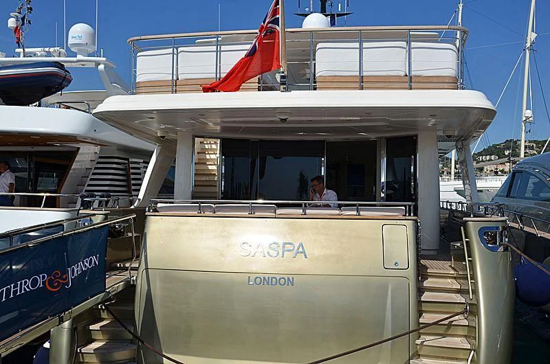 a boat with a dock aboard MAI Yacht for Sale