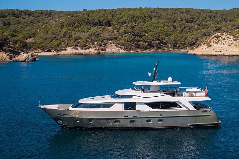 a boat on the water aboard MAI Yacht for Sale
