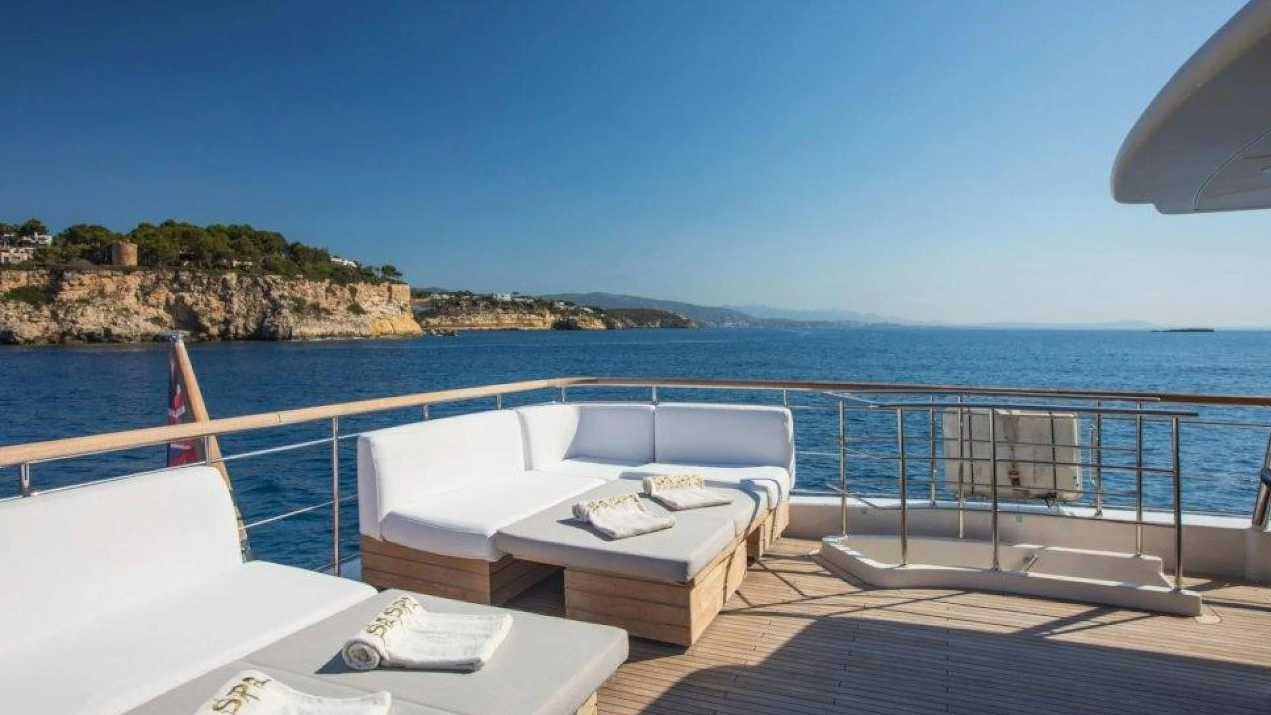 a bed on a boat aboard MAI Yacht for Sale