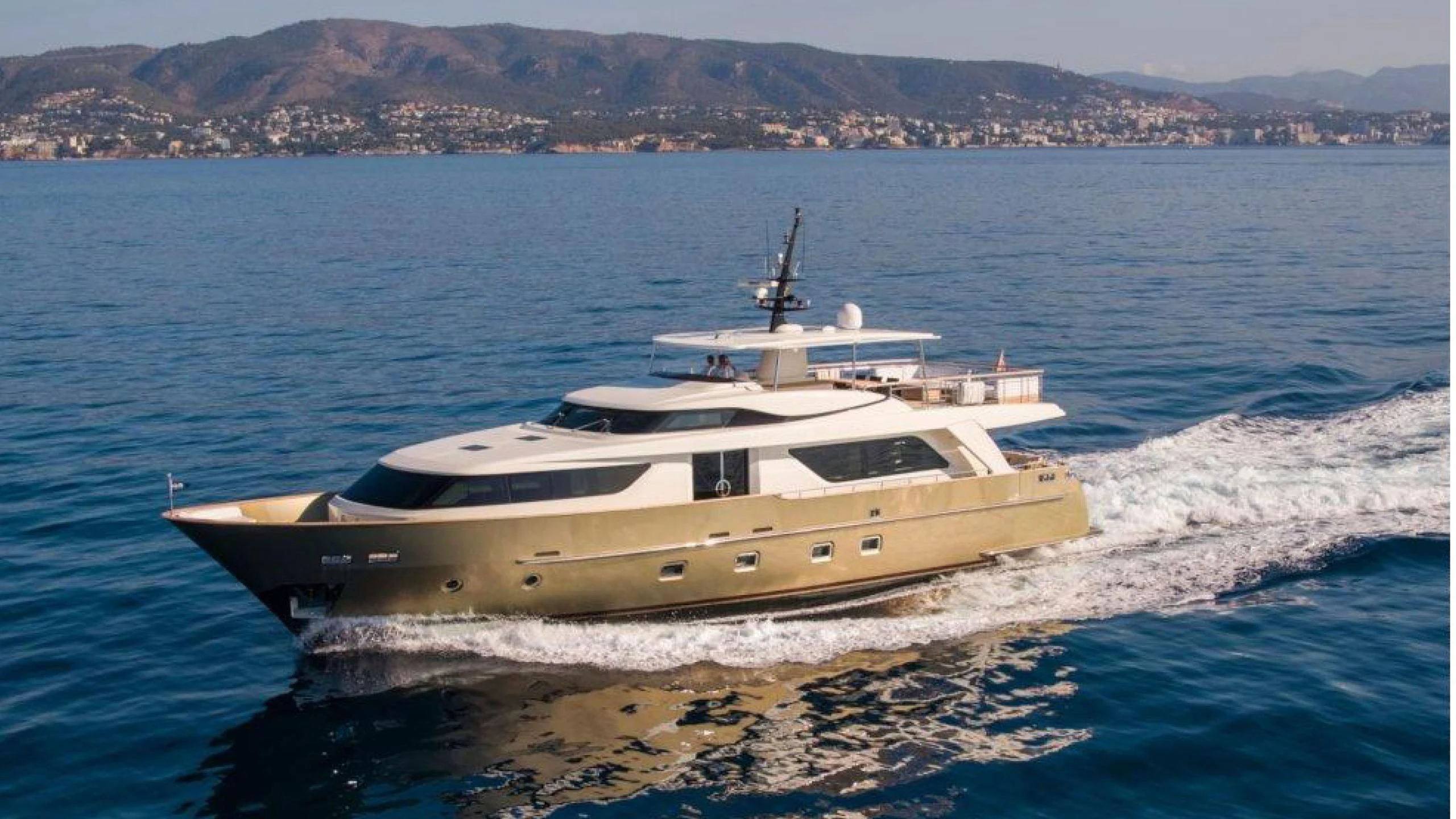 a boat on the water aboard MAI Yacht for Sale