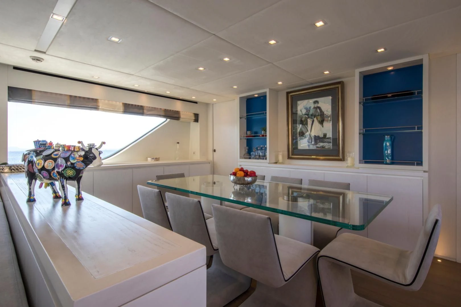 a large open office space aboard MAI Yacht for Sale