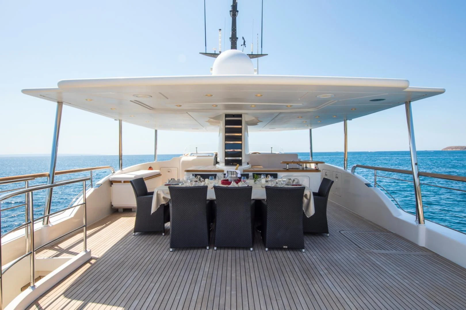 a boat on a deck aboard MAI Yacht for Sale