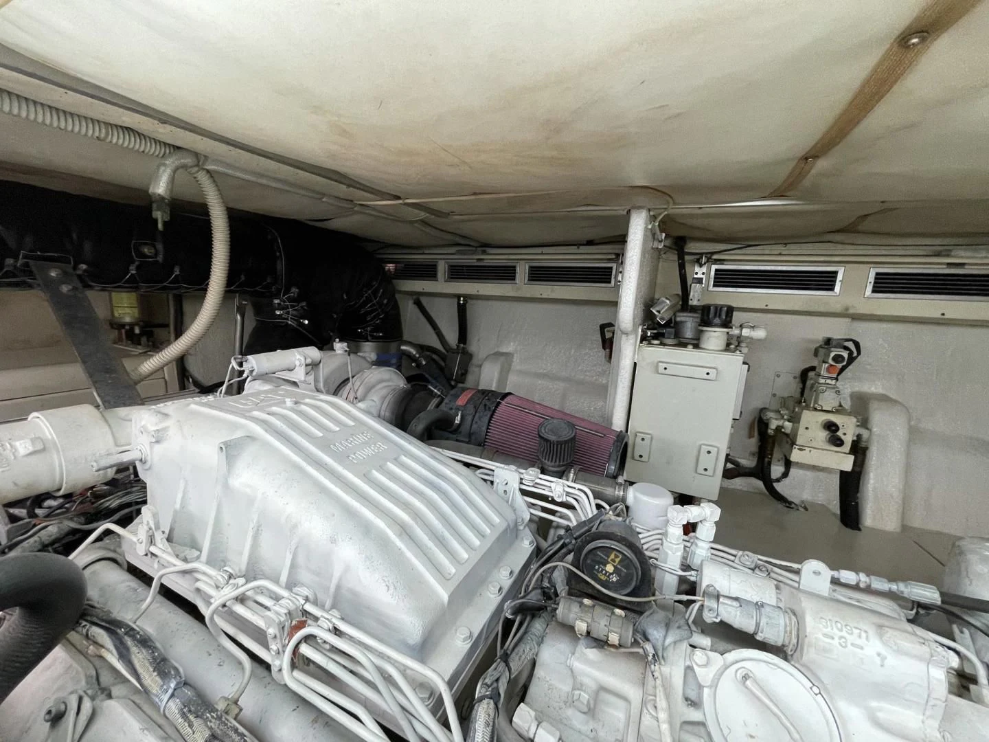 a large room with machinery aboard RABBIT Yacht for Sale
