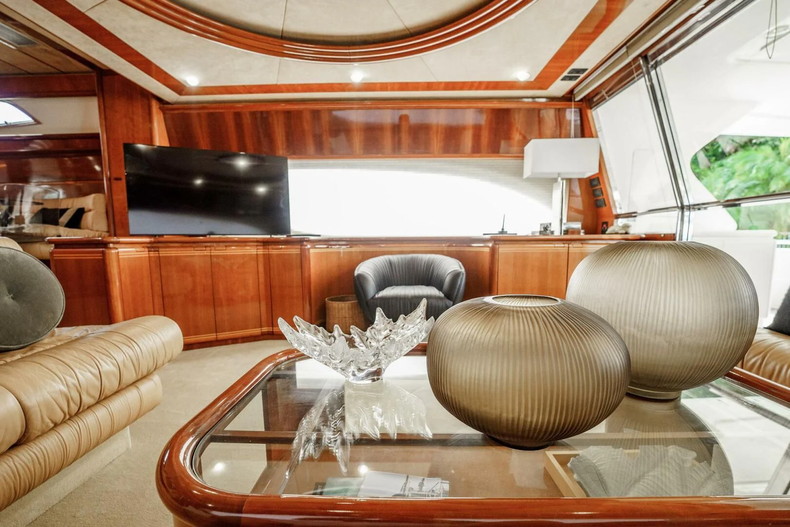 a room with a table and chairs aboard RABBIT Yacht for Sale