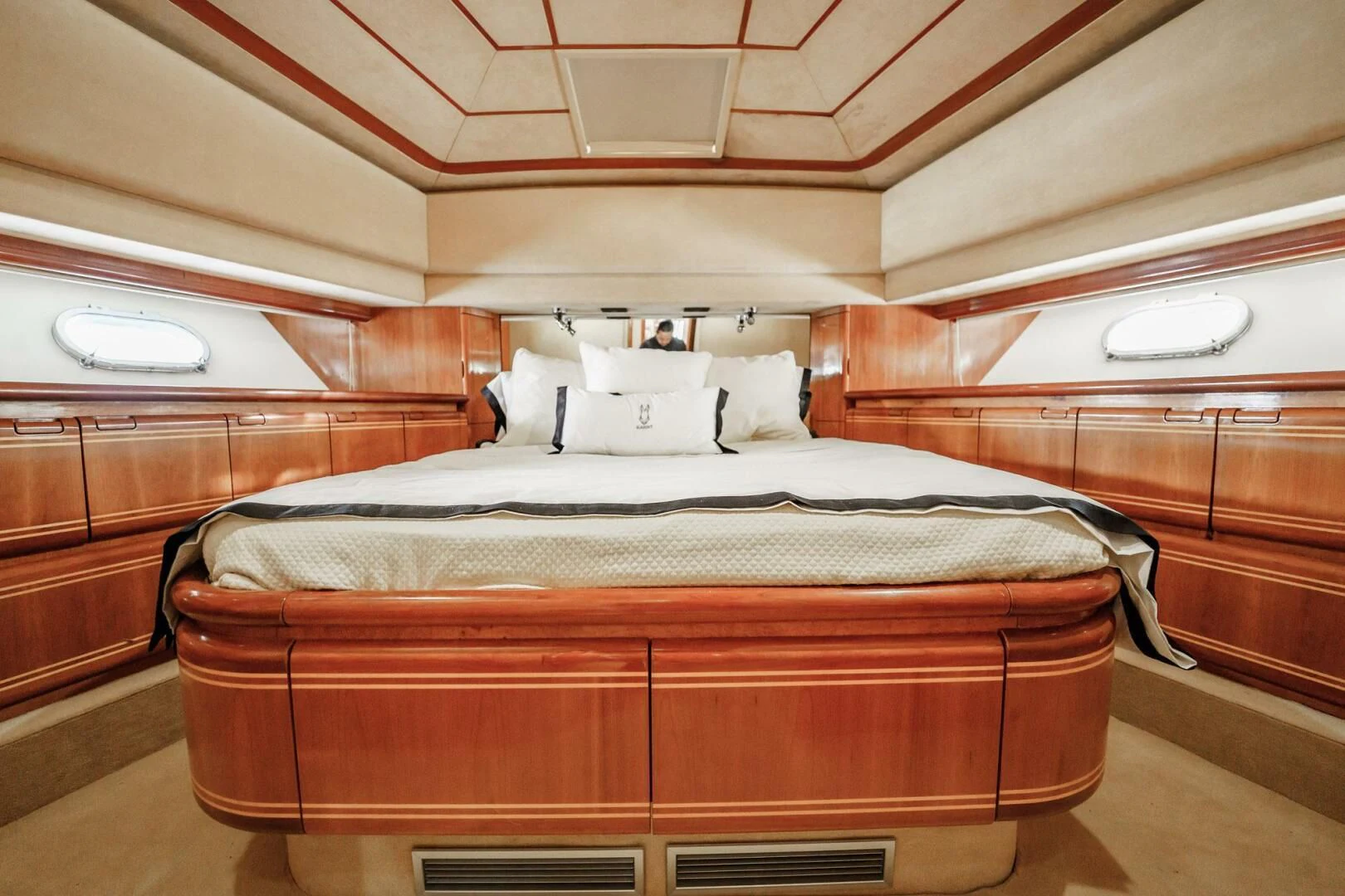 a bed in a room aboard RABBIT Yacht for Sale