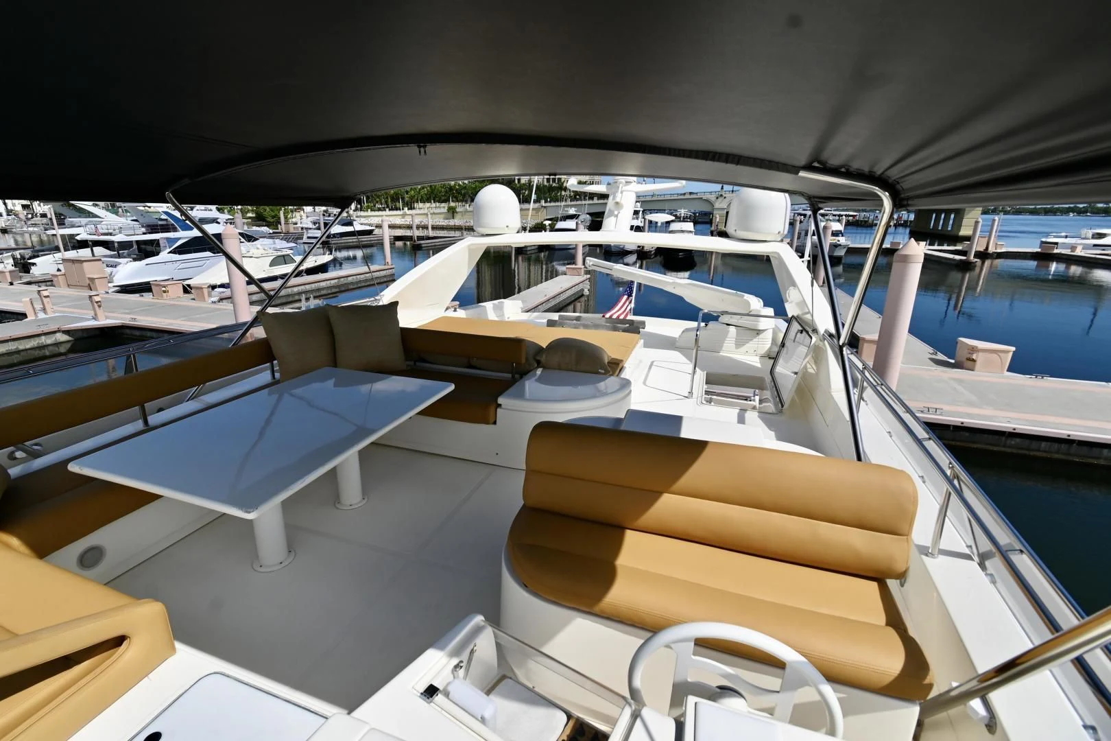 a boat with many seats aboard RABBIT Yacht for Sale