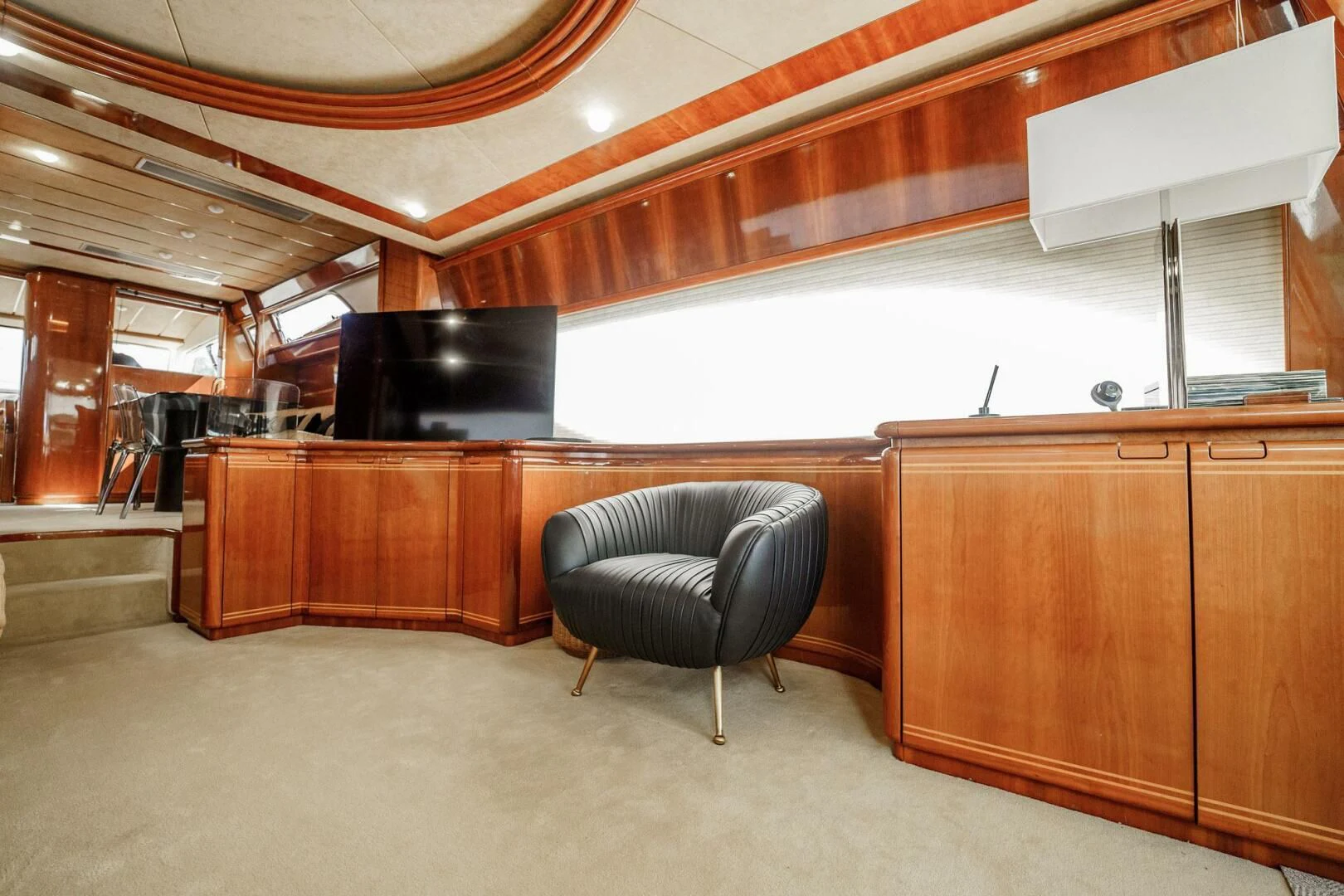 a chair in a room aboard RABBIT Yacht for Sale