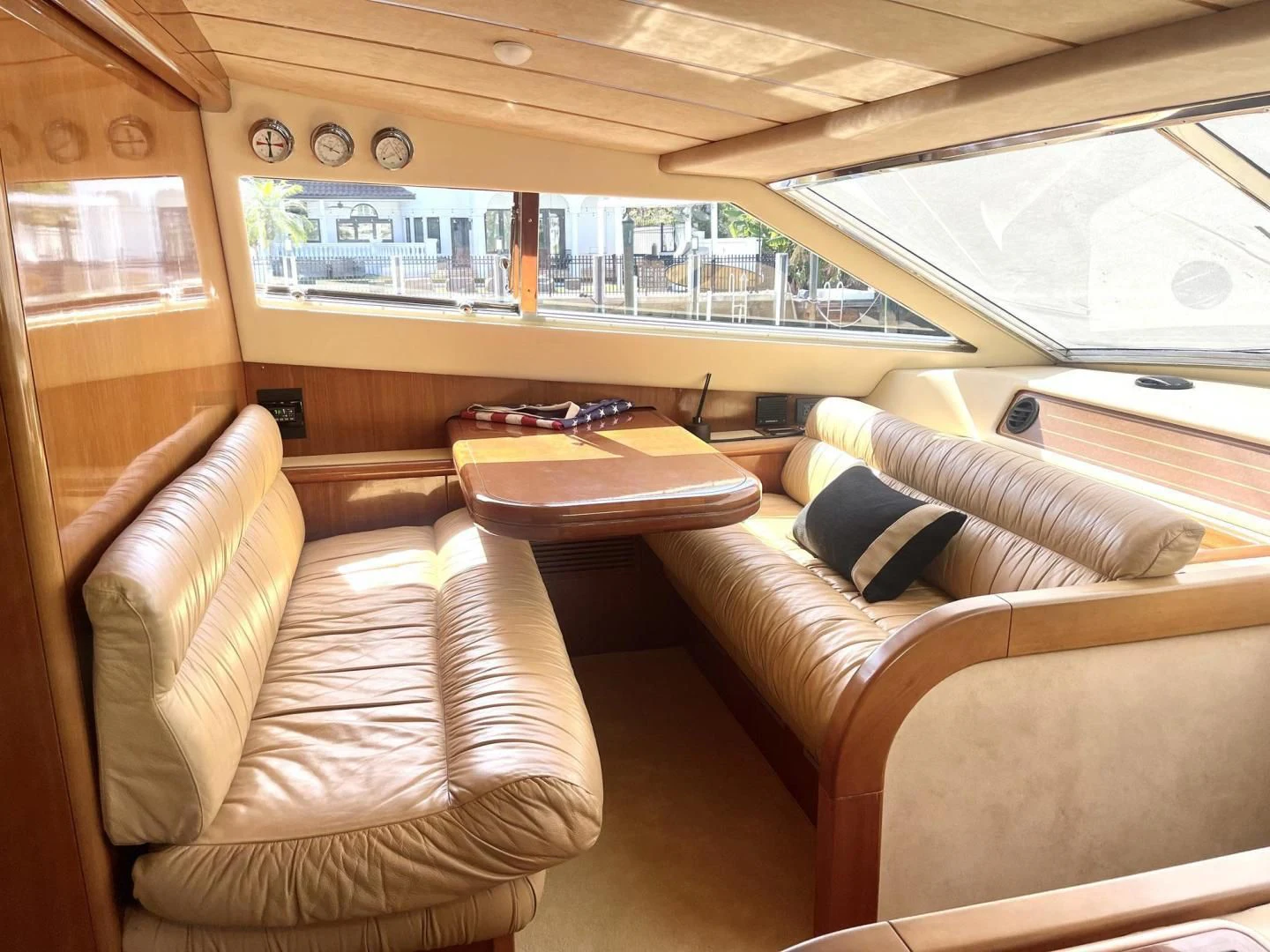 a room with couches and a table aboard RABBIT Yacht for Sale