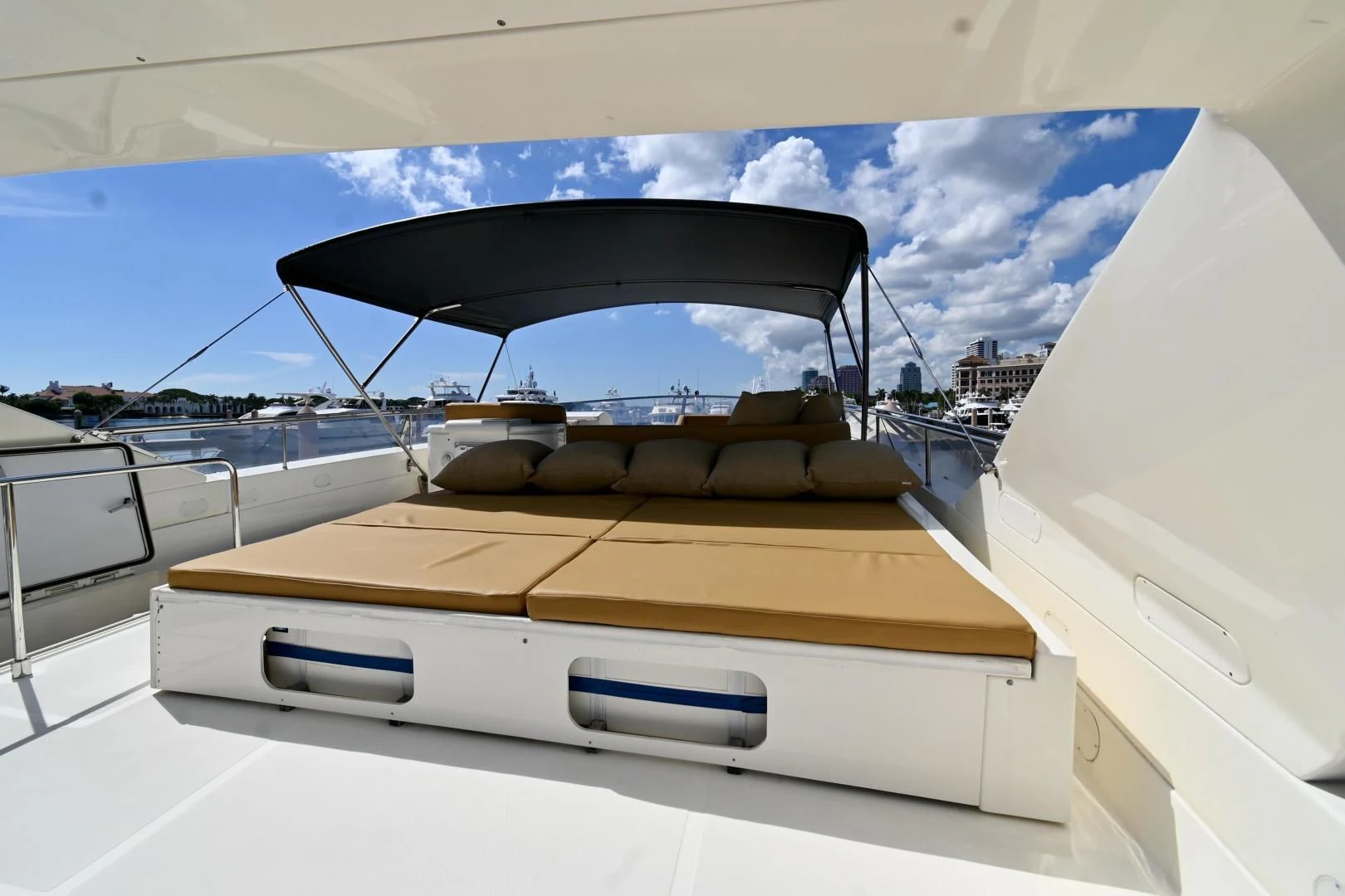 a building with a dome roof aboard RABBIT Yacht for Sale