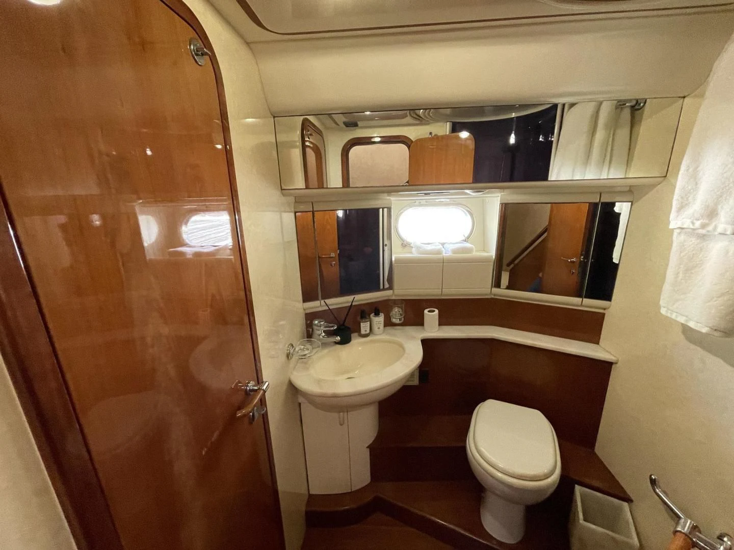 a bathroom with a toilet and sink aboard RABBIT Yacht for Sale