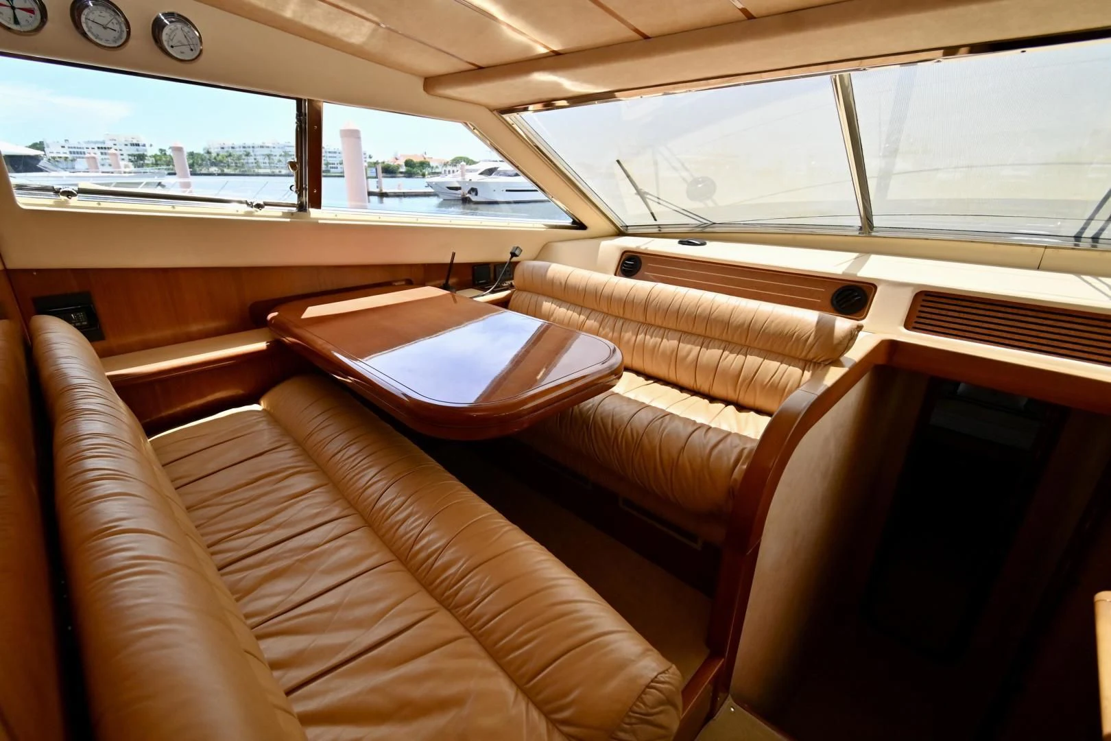 a car with a table and chairs aboard RABBIT Yacht for Sale
