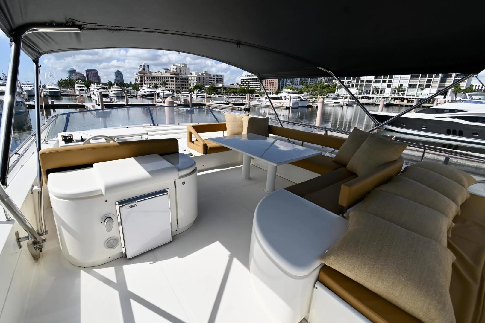 a room with a table and chairs aboard RABBIT Yacht for Sale