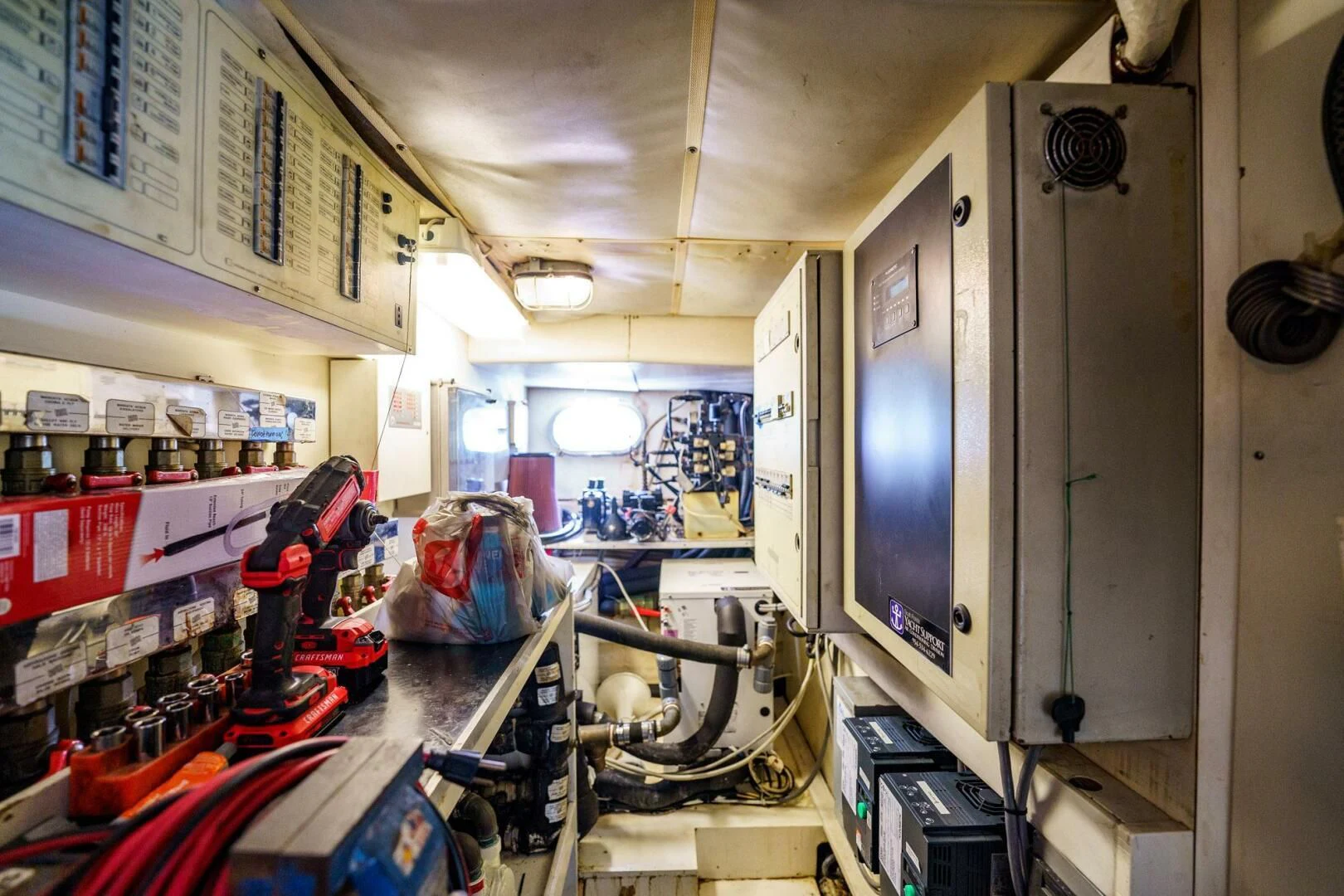 a room with machines and equipment aboard RABBIT Yacht for Sale