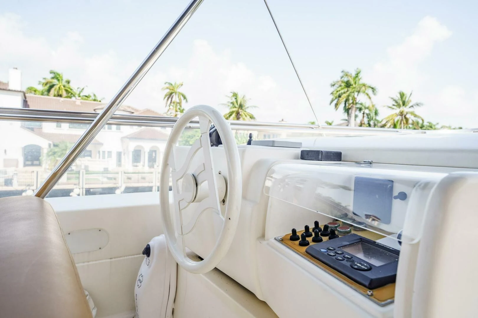 a view of the ocean from the inside of a boat aboard RABBIT Yacht for Sale