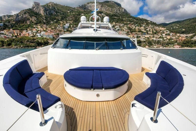 a boat on a deck aboard THE DEVOCEAN Yacht for Sale