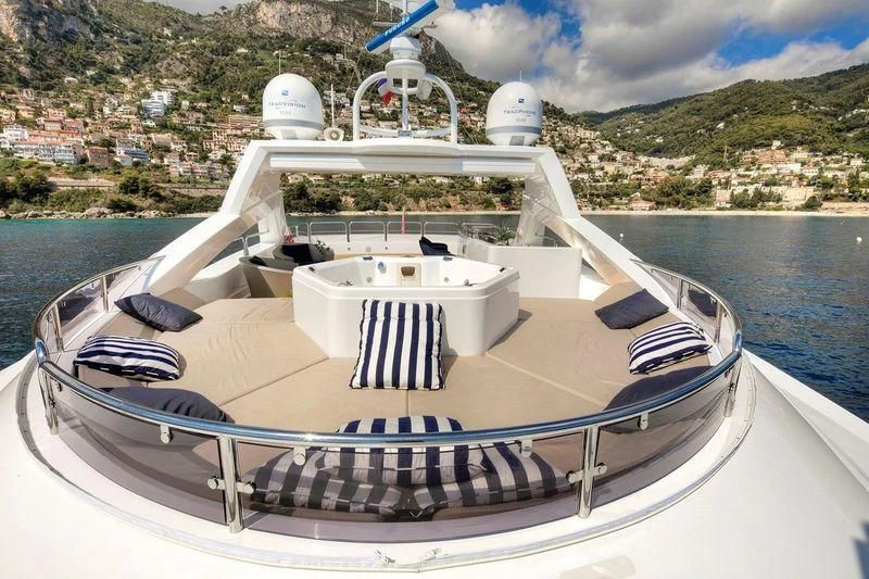 a white building with a dome roof aboard THE DEVOCEAN Yacht for Sale