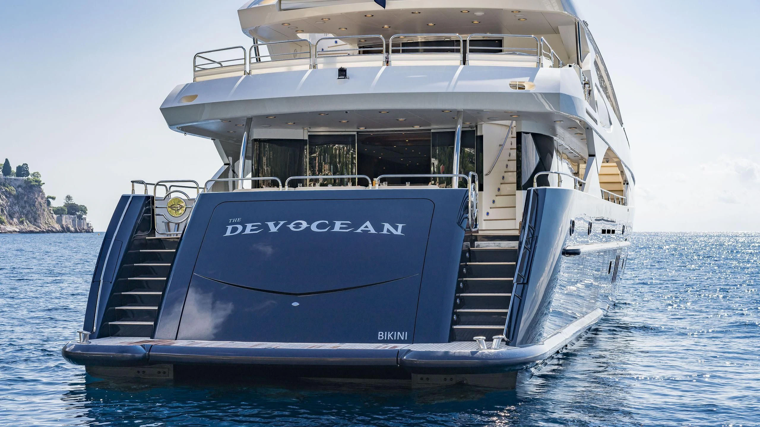a boat on the water aboard THE DEVOCEAN Yacht for Sale